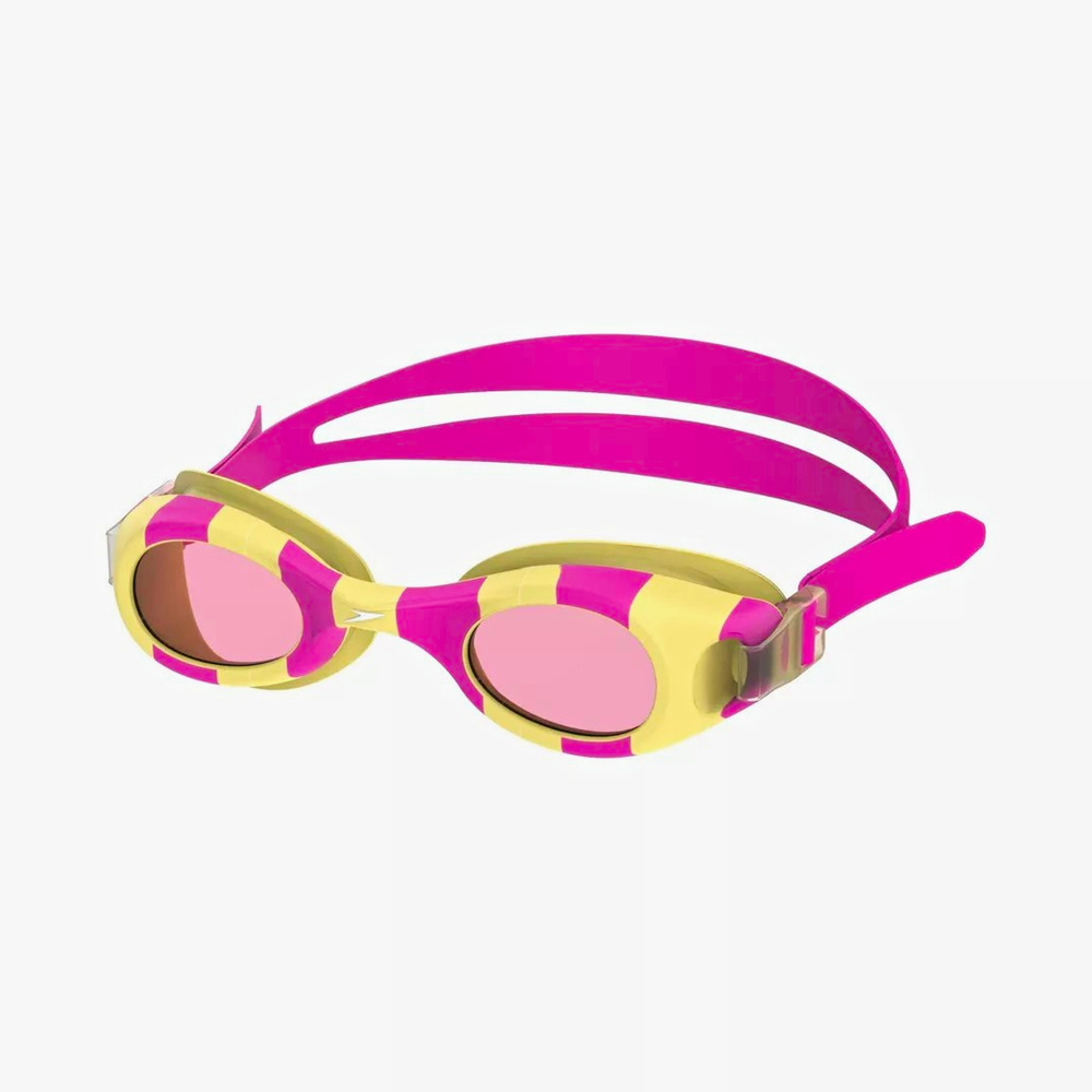 Speedo Junior Glide Swim Goggles Pink/Yellow Easy Adjust Anti-Fog UV